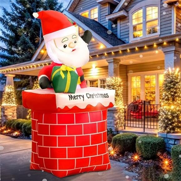 Santa Inflatables Outdoor Christmas Decorations, 5 FT Blow...